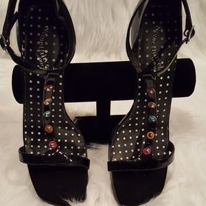 BRAND NEW Patent Color Blocked Strap Heels